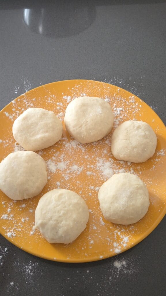 Ball of dough for soft unleavened bread, tortilla wraps
