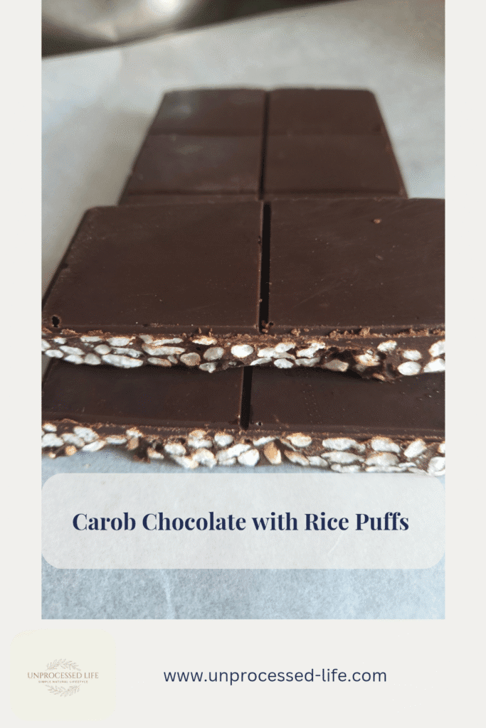 Carob chocolate with puffed rice